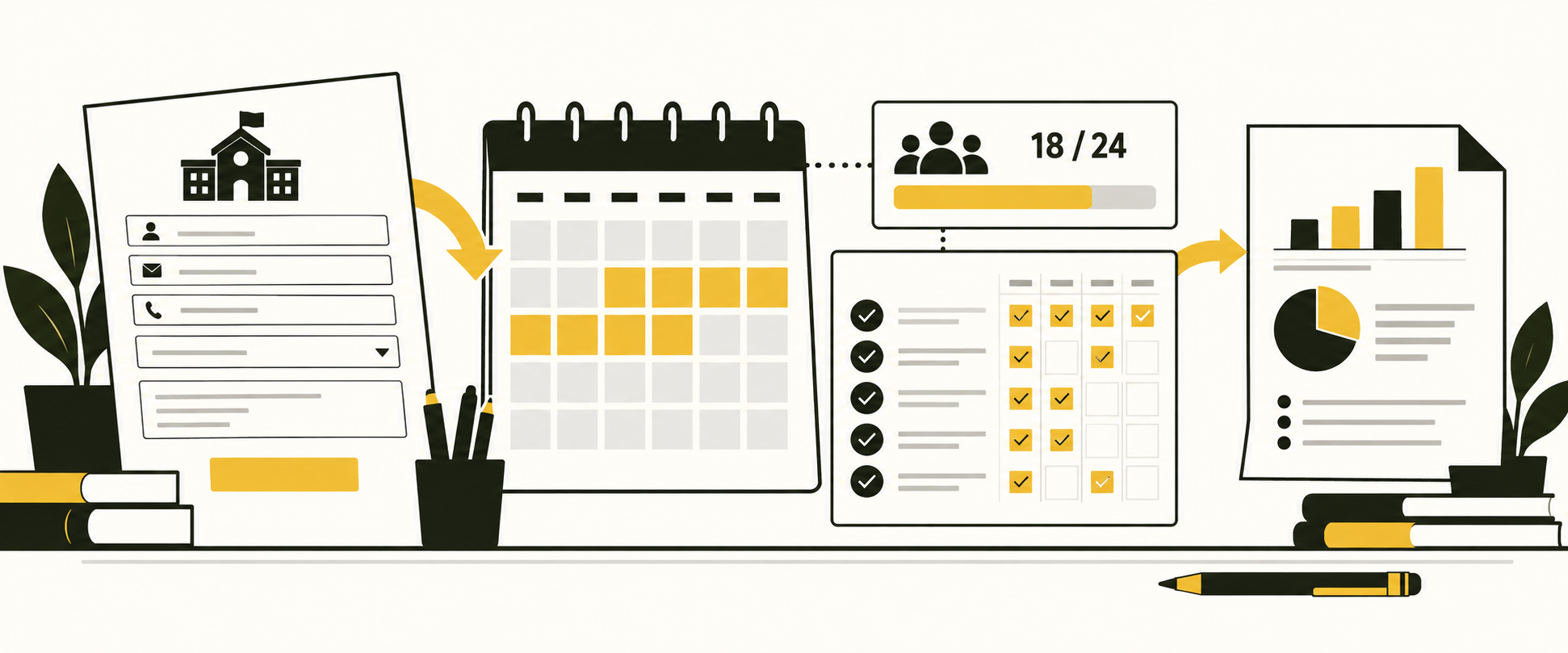 Modulo scolastico collegato a calendario e presenze.
